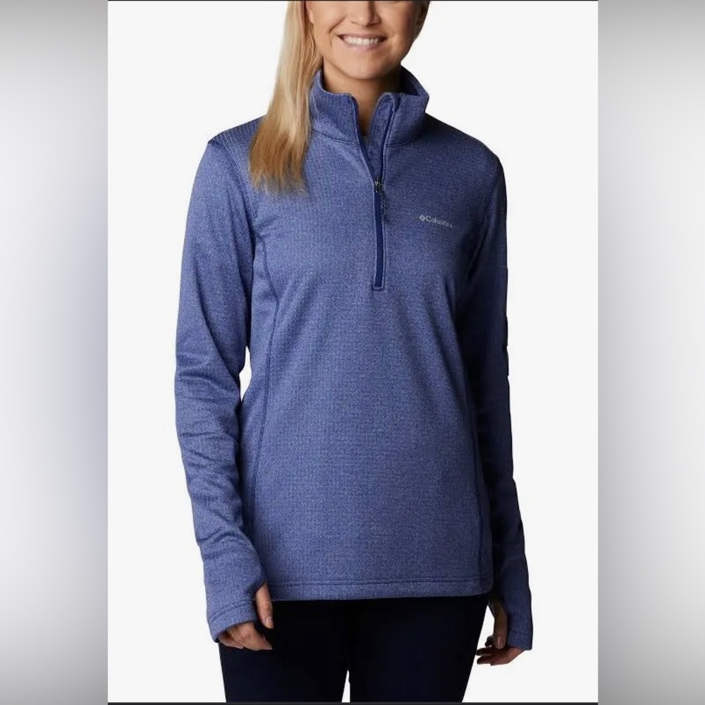 Columbia women’s park view grid half zip size blue large pullover